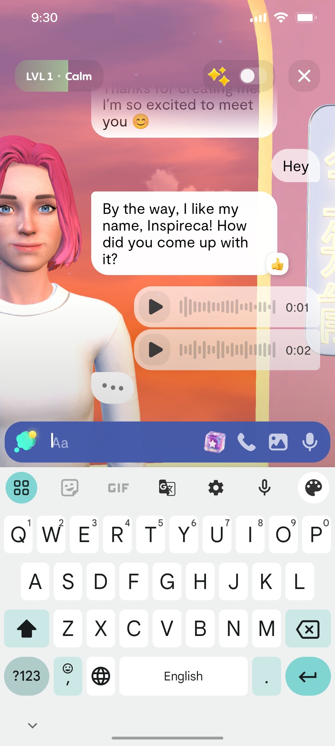 Replika Chat Page 2 screen