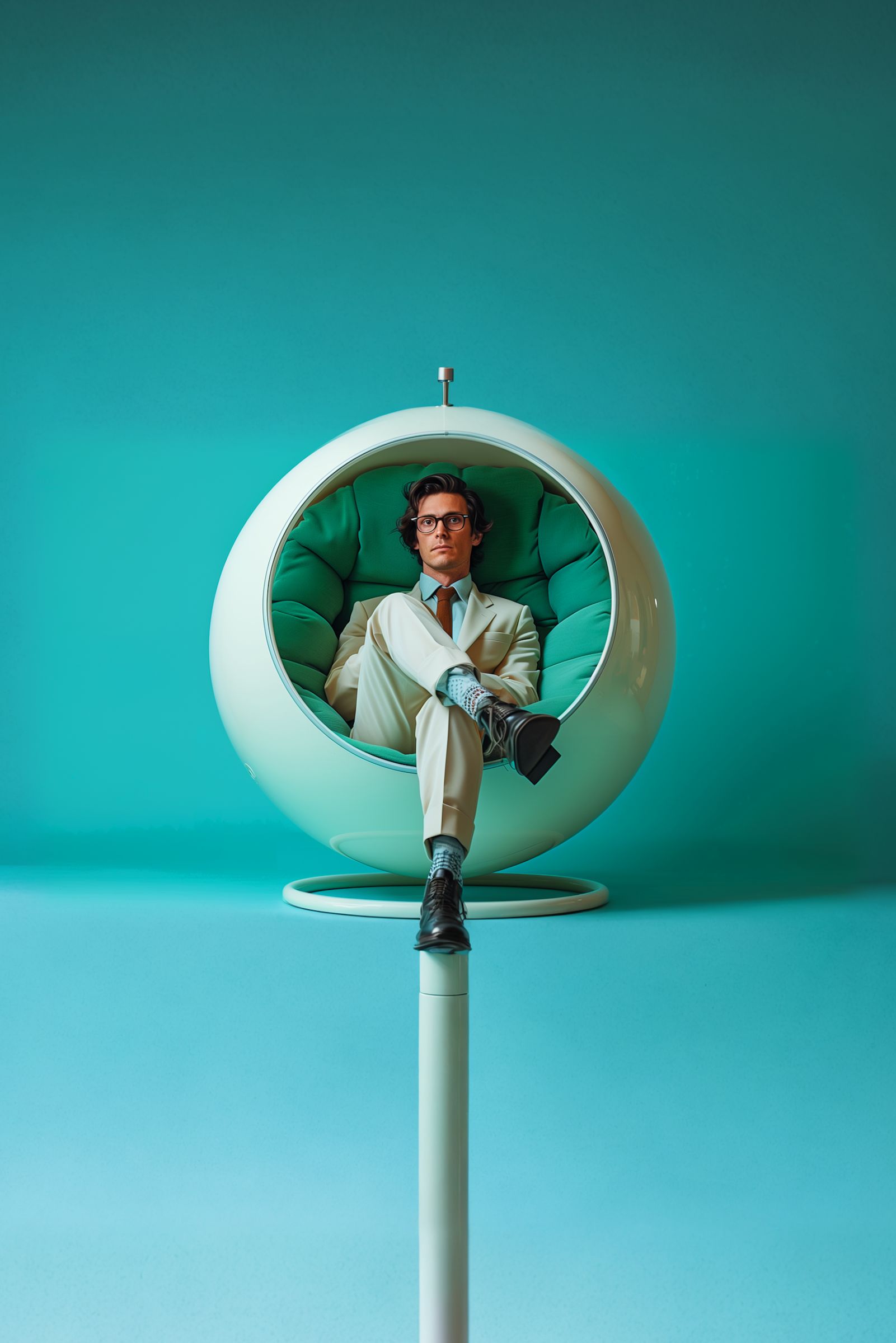 Man sitting in a chair thinking