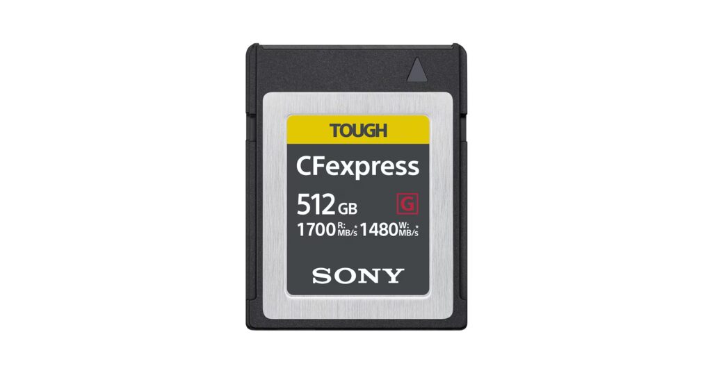 Sony CFexpress memory card.