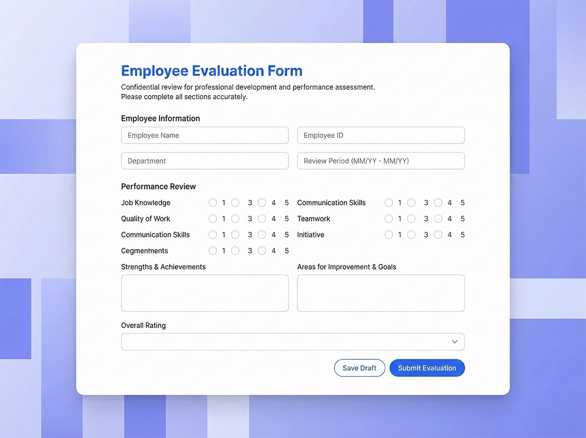 Employee Evaluation Form