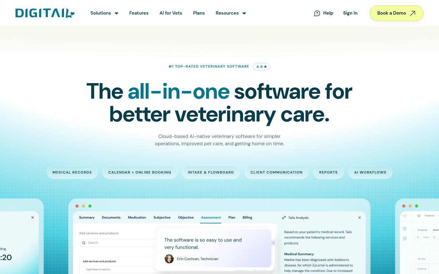 Digitail homepage screenshot