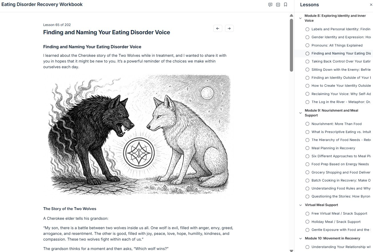 Sample Lesson from the Eating Disorder Recovery Workbook