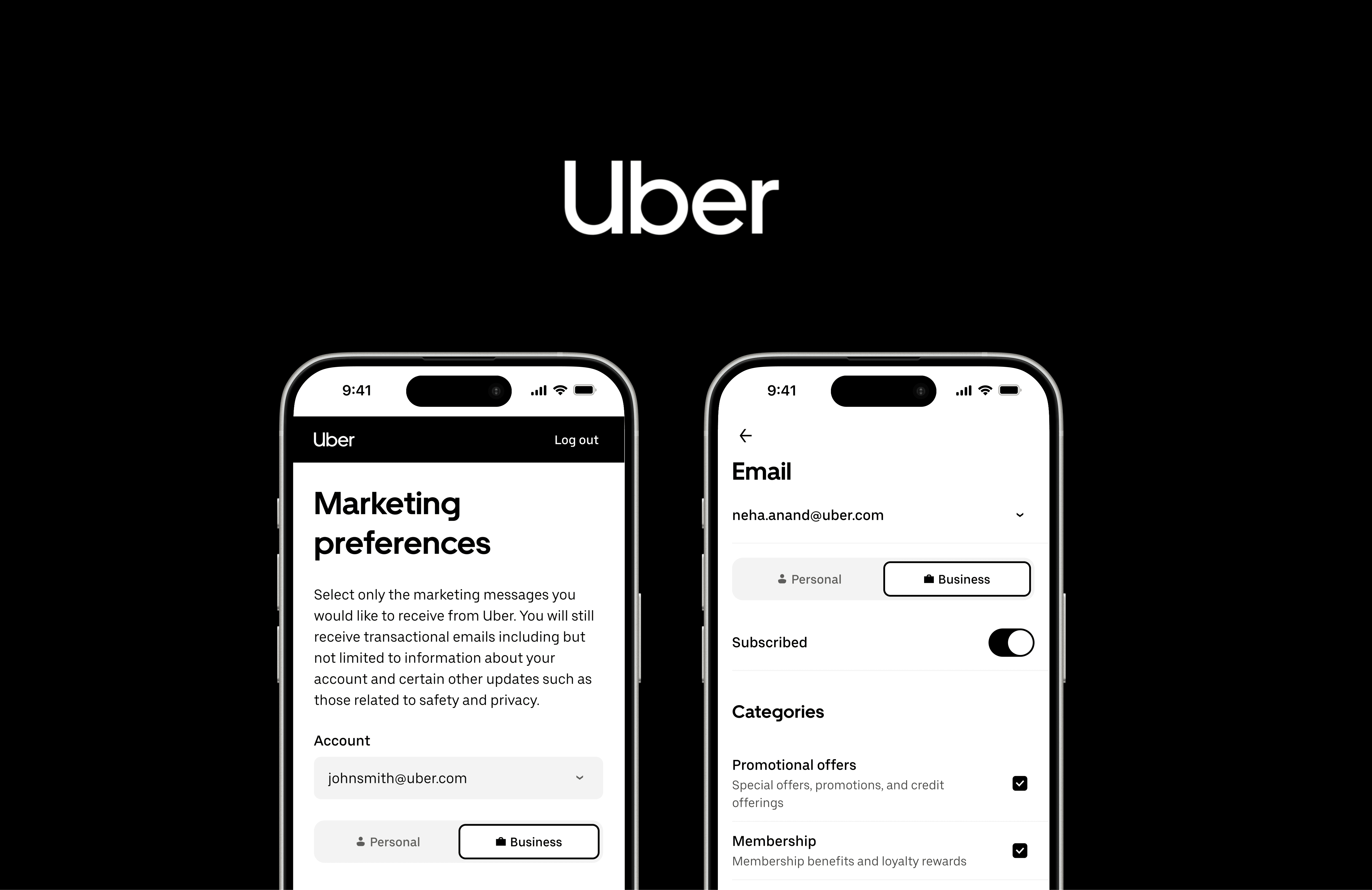 Communication Preferences, Uber For Business, Rides, Eats 