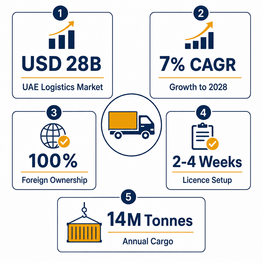 Infographic: Start a Transport goods by light trucks Business in Dubai