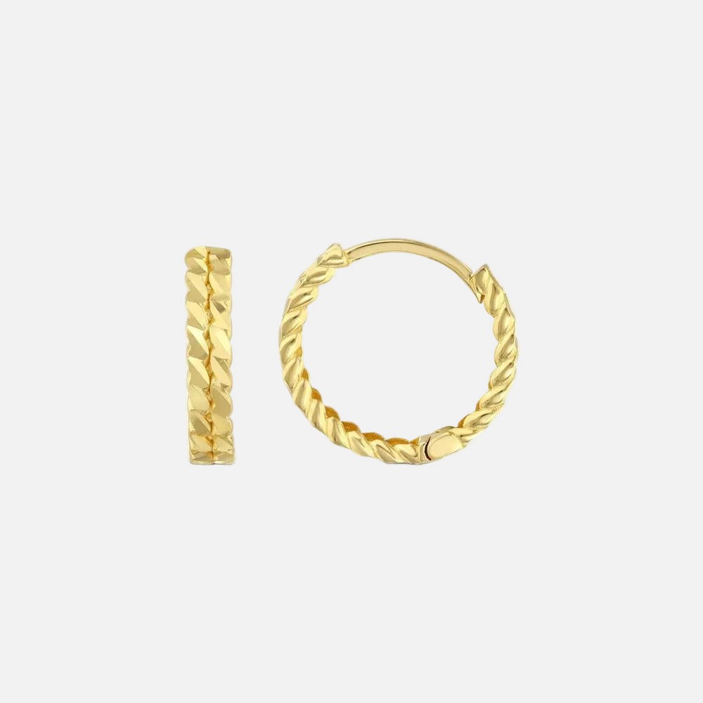 Assos Pırlanta 14 Ayar Şık Klasik Altın Halka Küpe