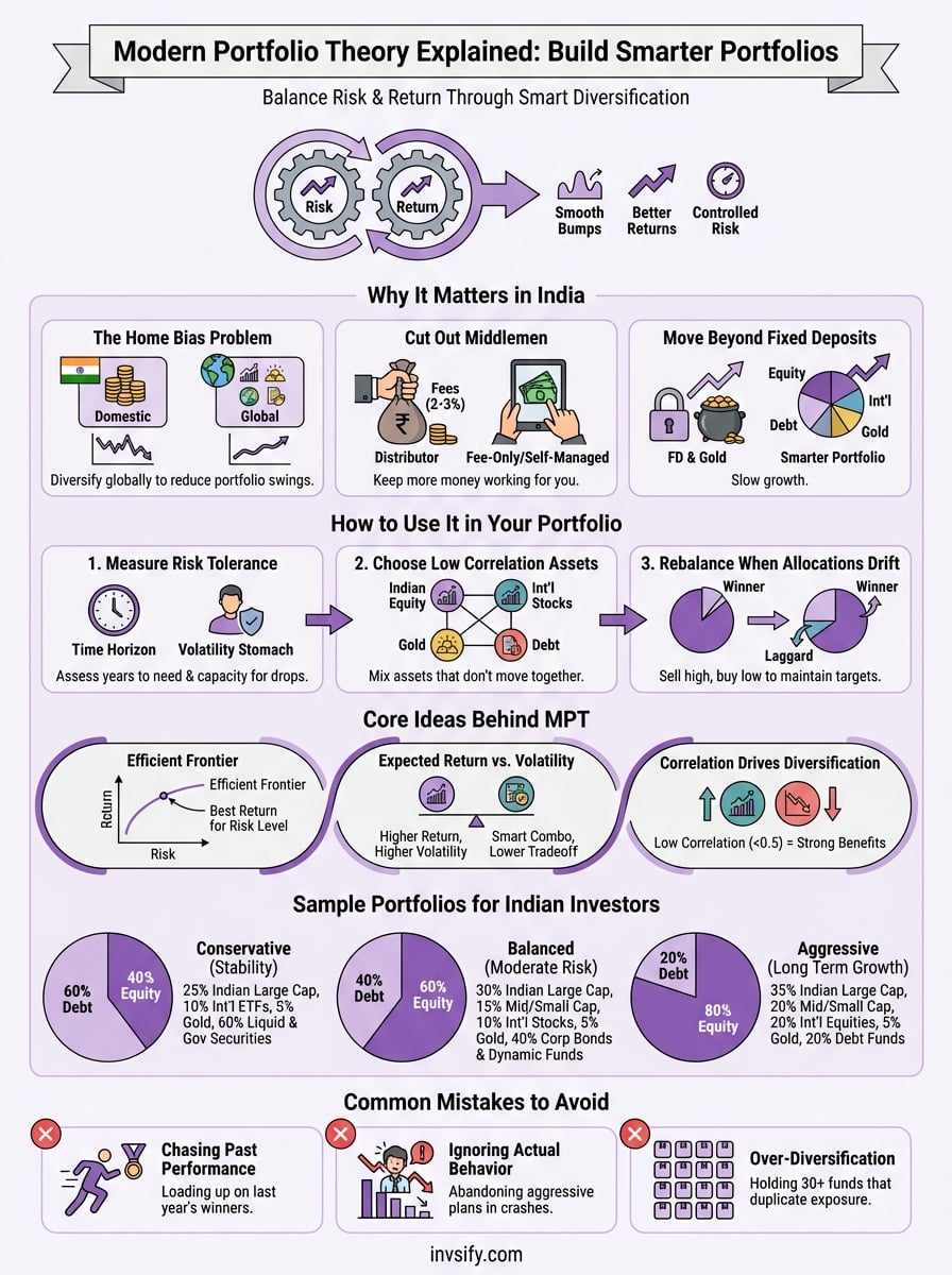 modern portfolio theory explained infographic