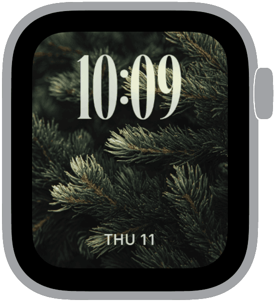 an apple watch face from the evergreen collection