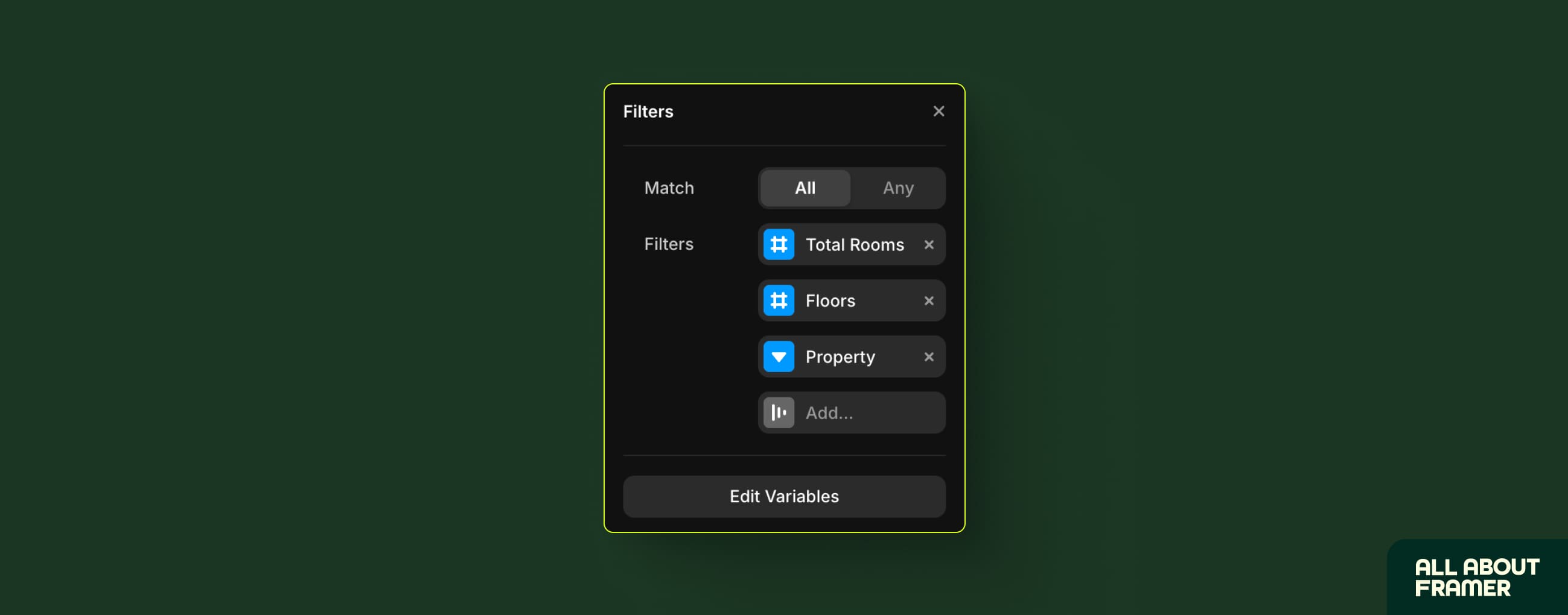Dynamic Filters in Framer