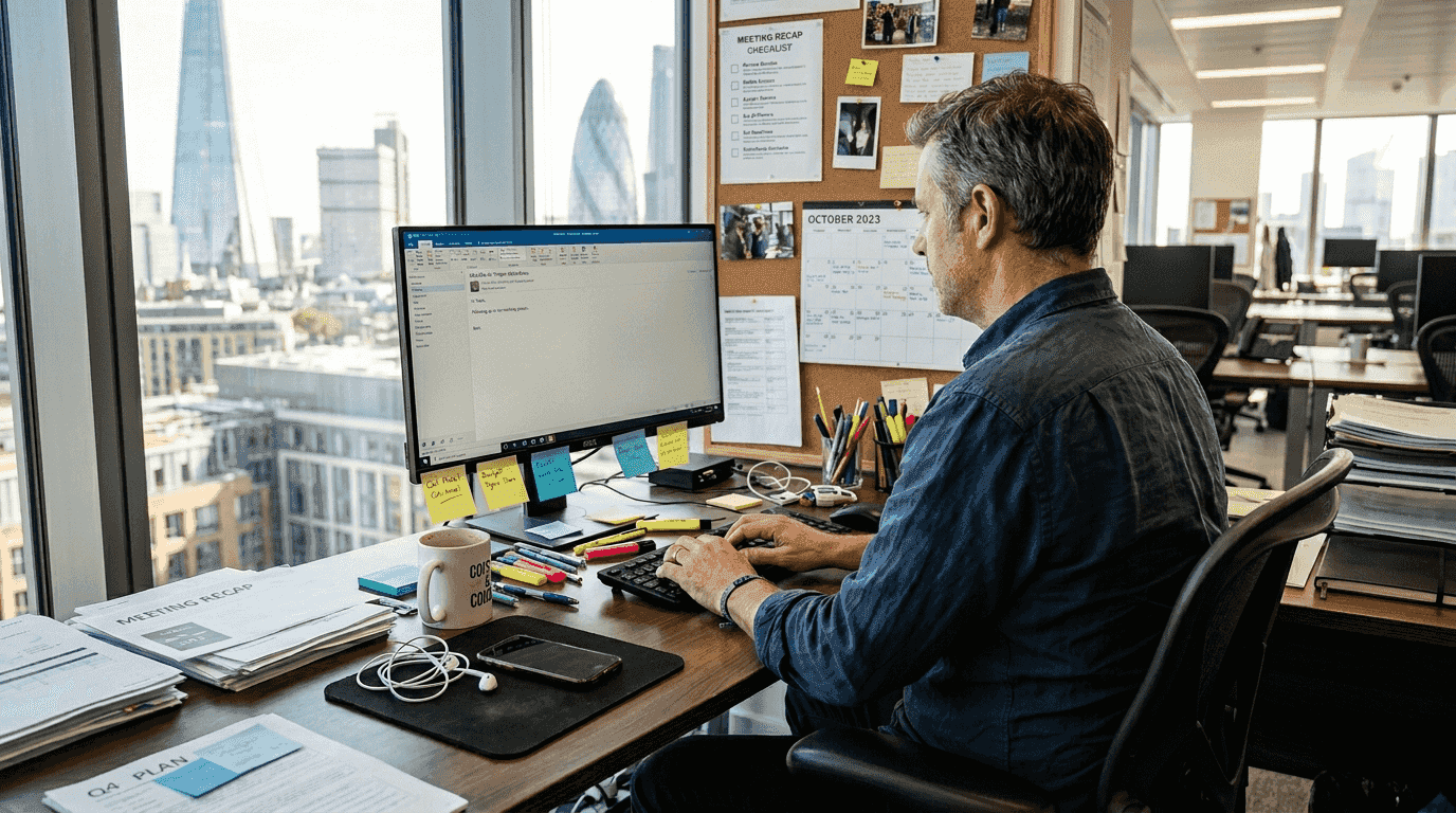 Manager sending meeting follow-up email
