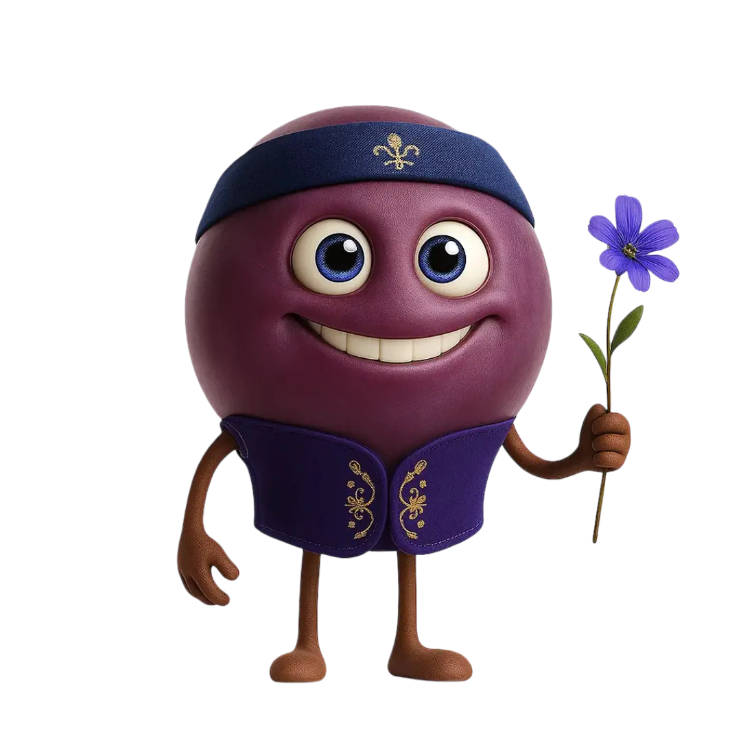 Touriga Nacional grape berry illustration for wine education.