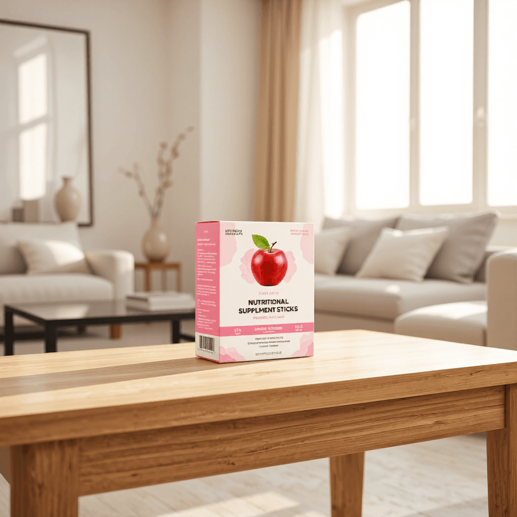 product photography of box of nutritional supplement sticks