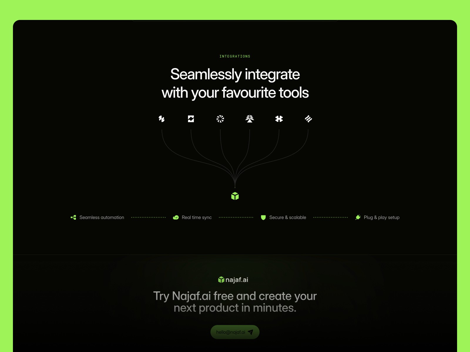 Najaf — 极简现代 AI 产品官网设计灵感