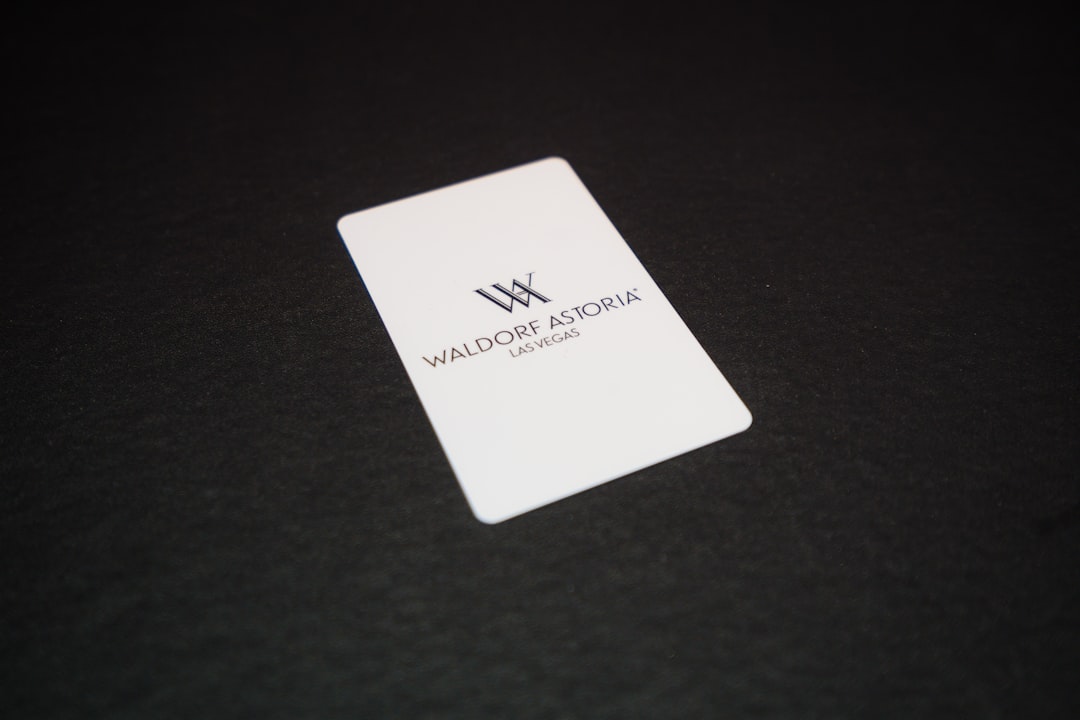 a close up of a business card on a table
