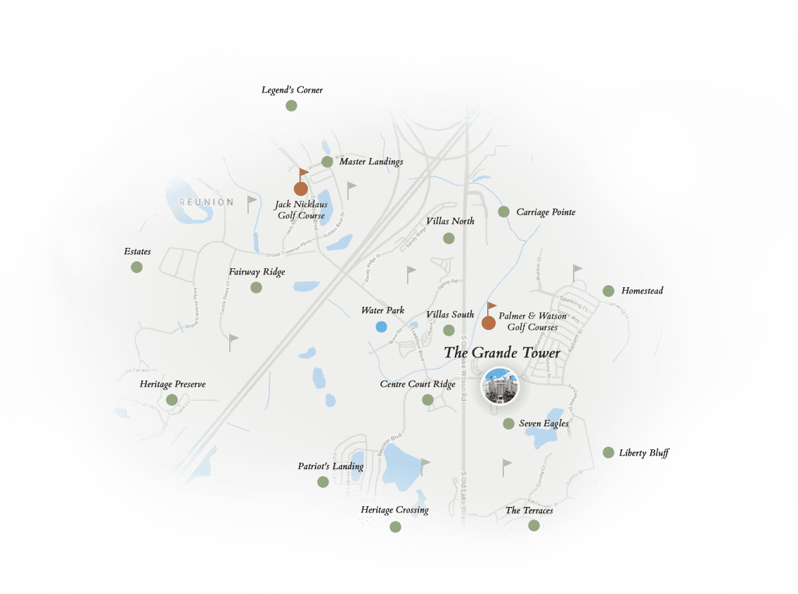 reunion website golf homepage map