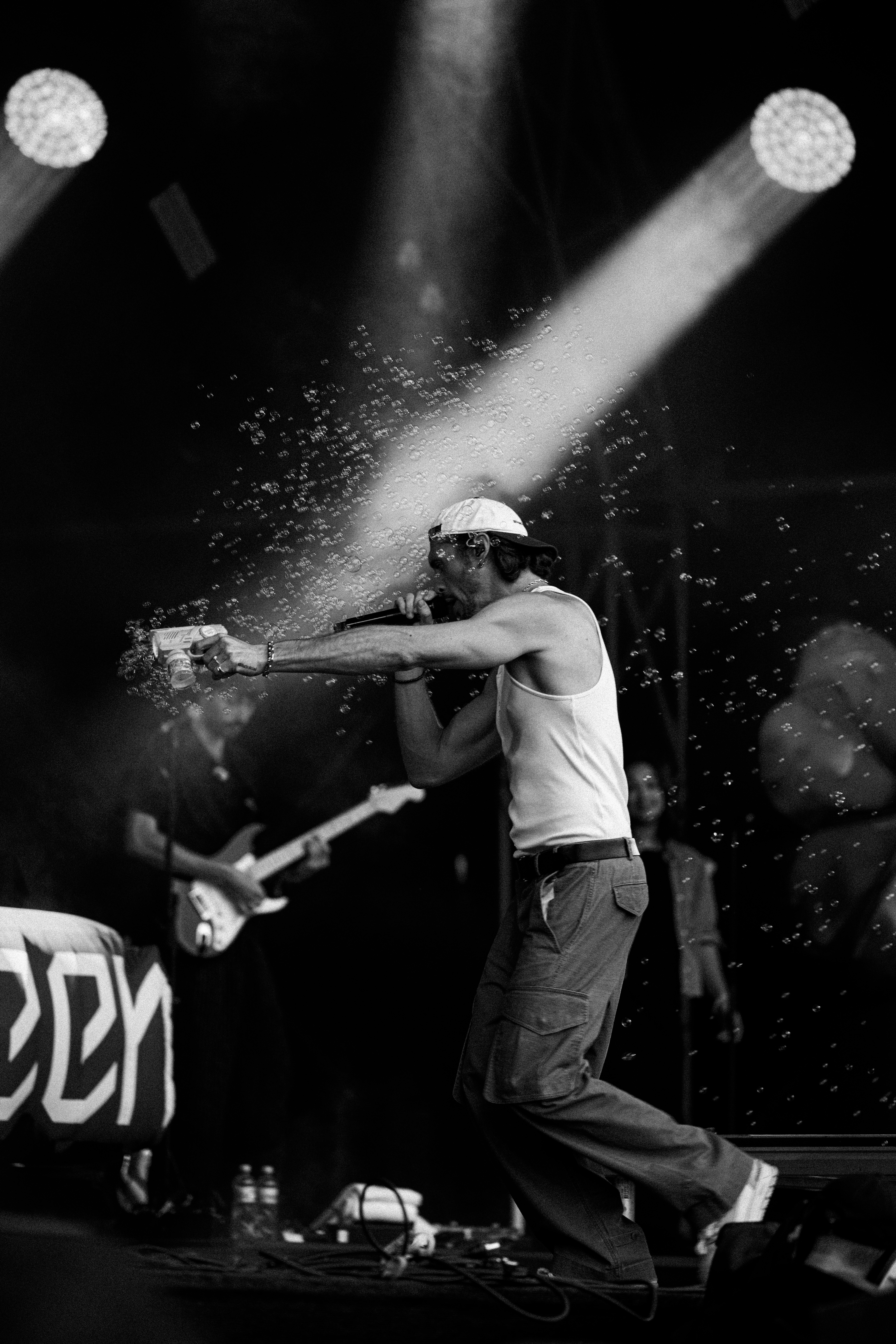 Stylish model in crowd