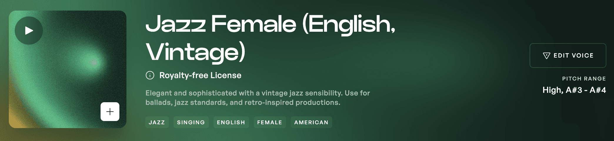 The Female Vintage Jazz voice on Kits AI