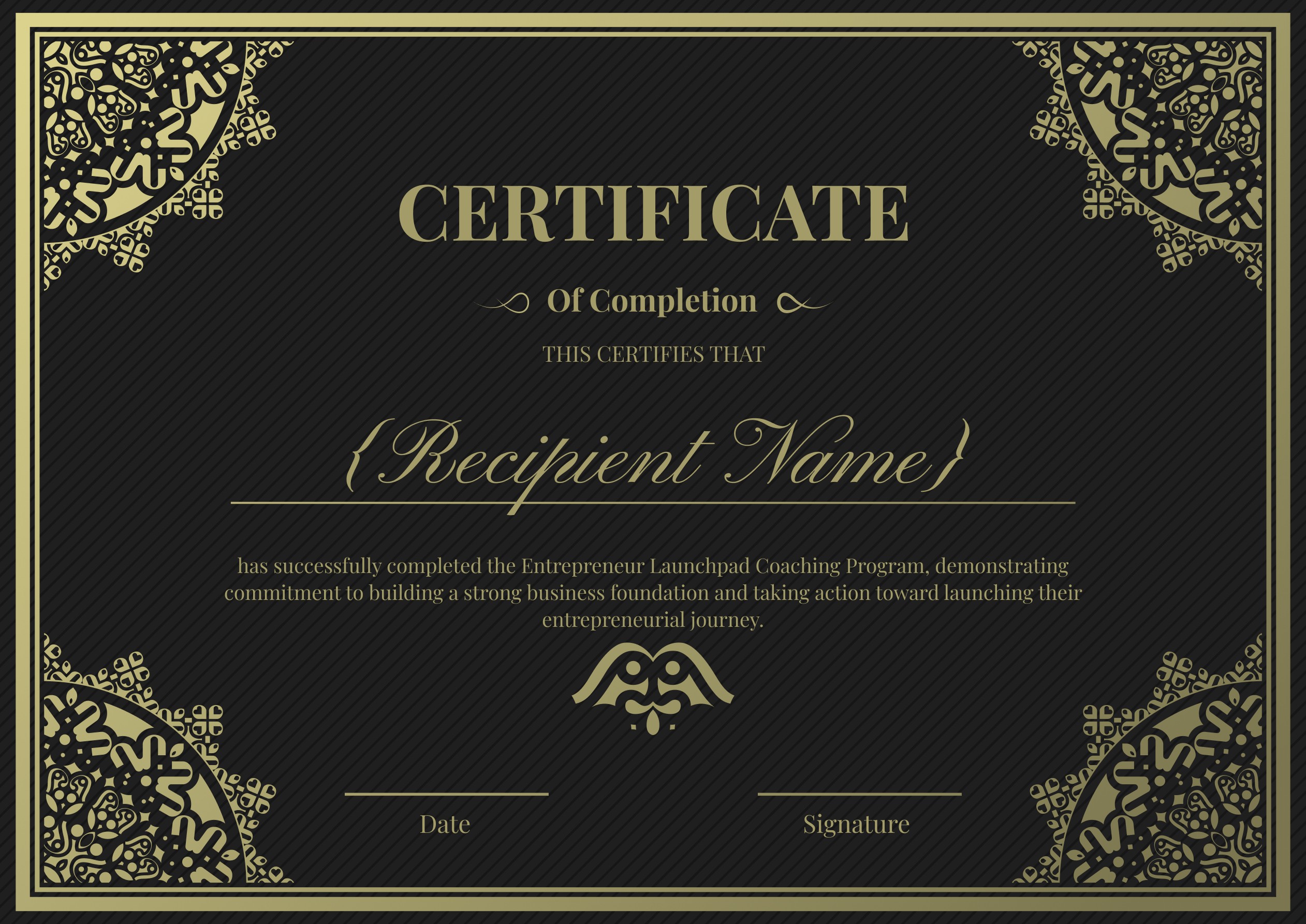 Wauld - Bold and Elegant certificate template for online coaches