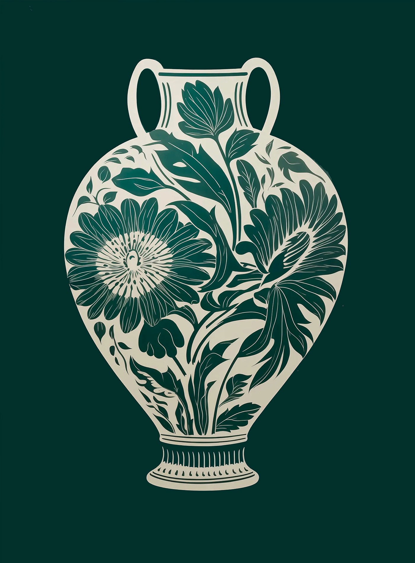 Folk Fable AI vase illustration print