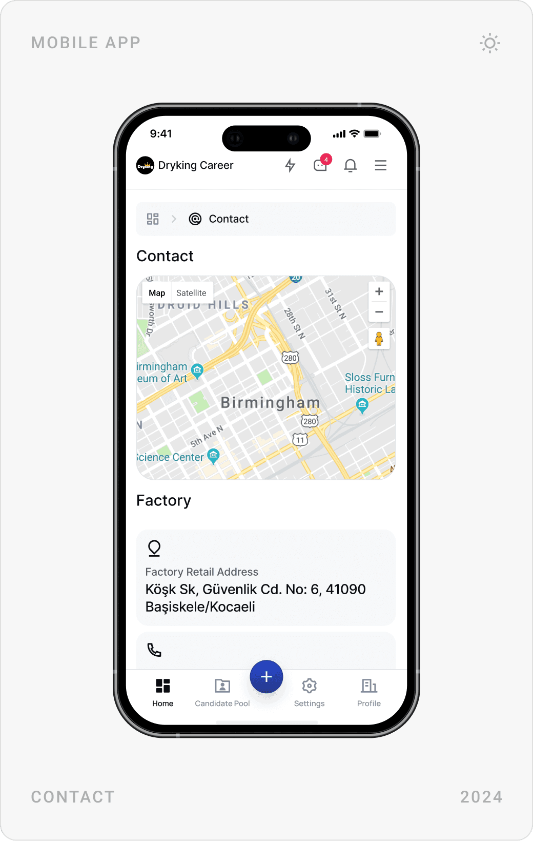 Clean Contact Information Mobile Design