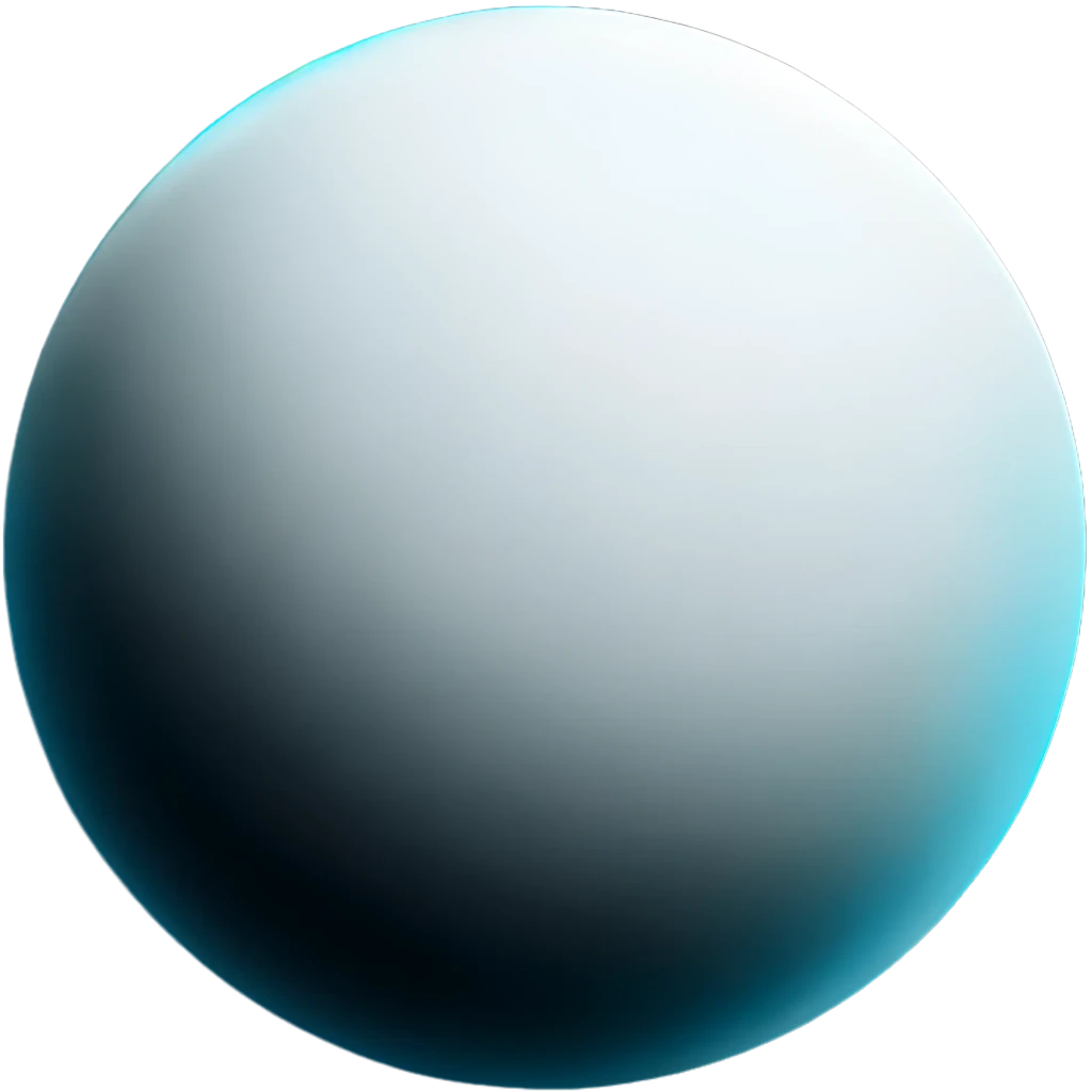 A 3d sphere icon in blue hue