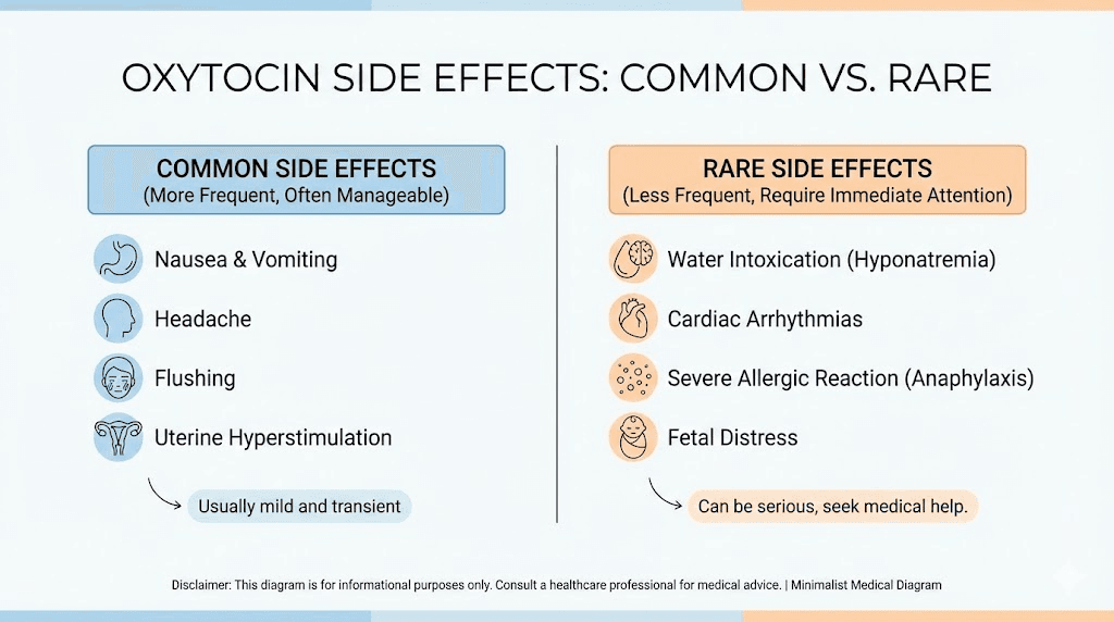 Oxytocin peptide side effects and safety profile chart