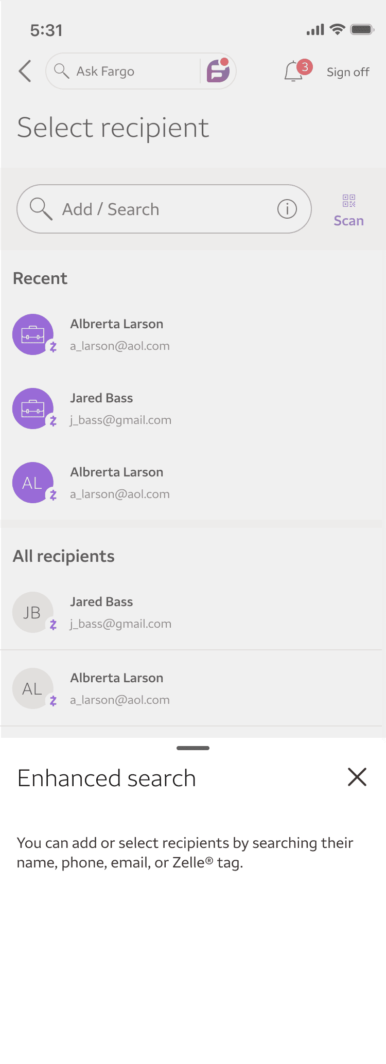 Contextual bottom sheet on entry