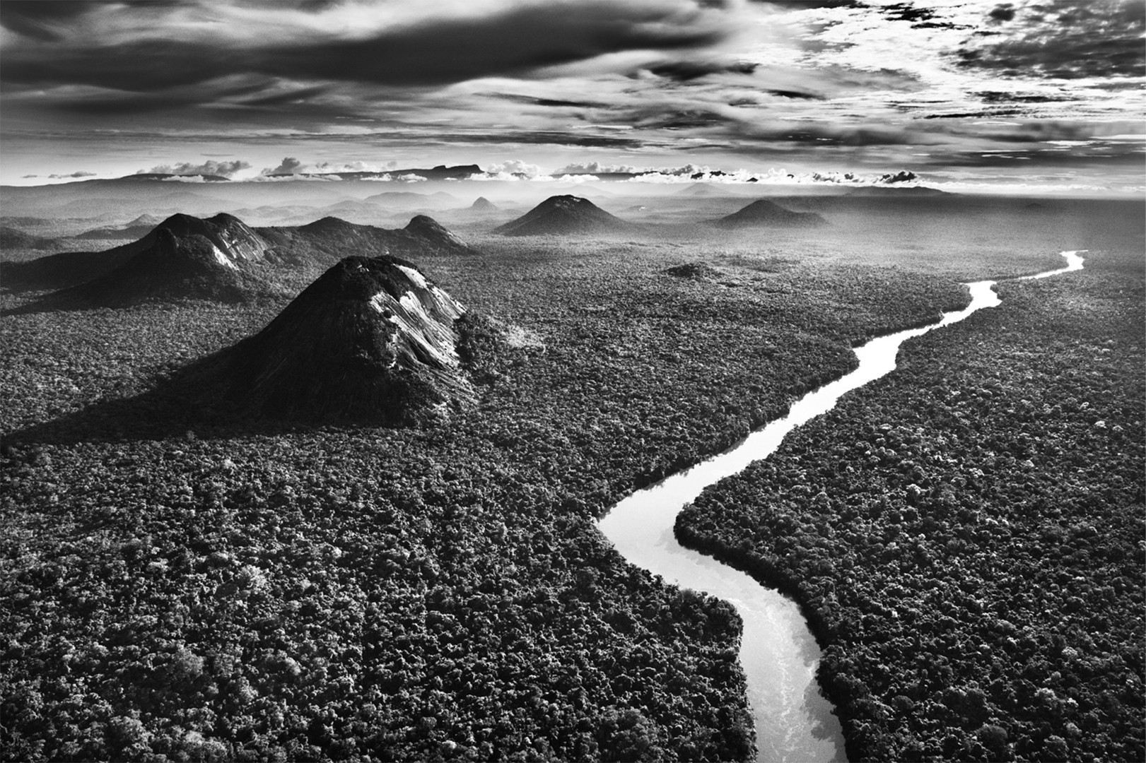 Abstract streaks of orange and blue light