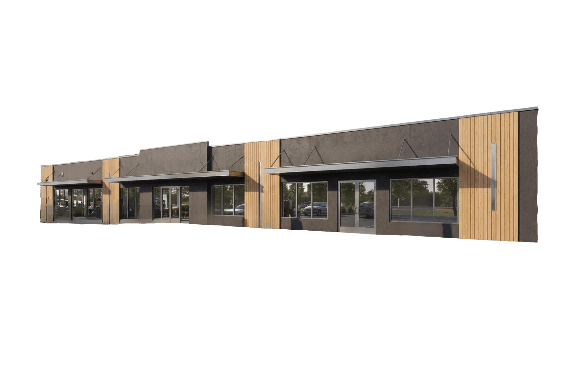 Front image of a strip mall