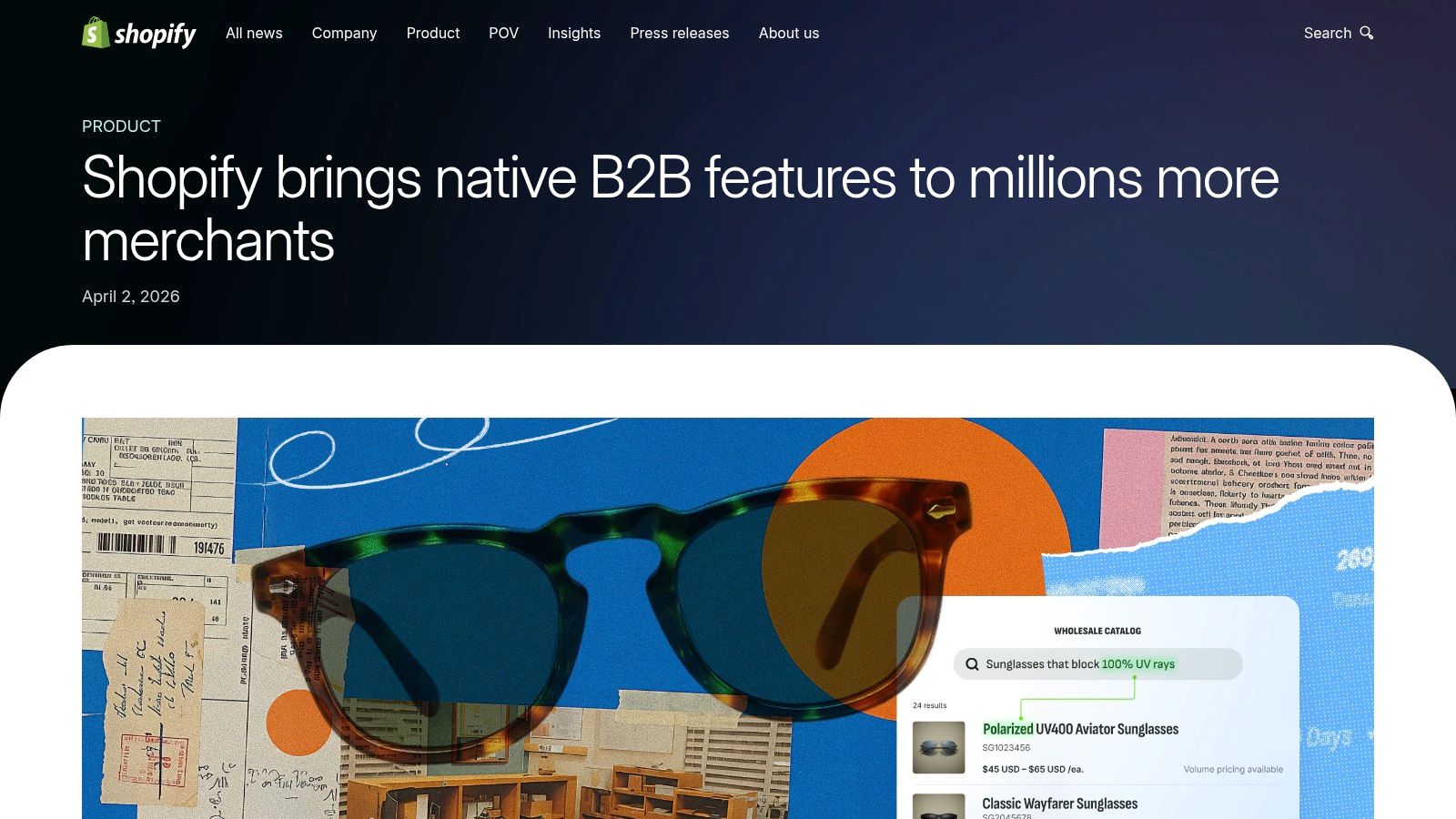 B2B on Shopify (native)