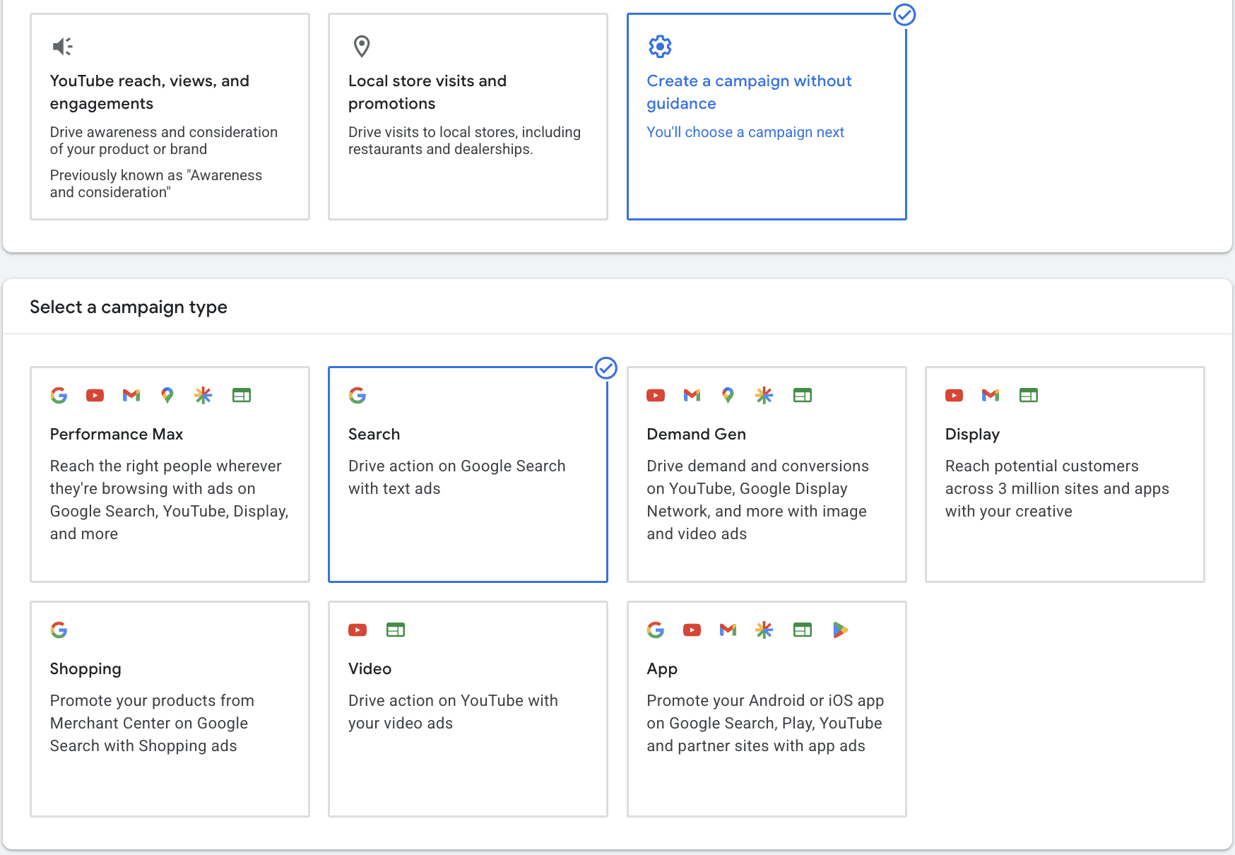Google Ads Campaign Types: Search