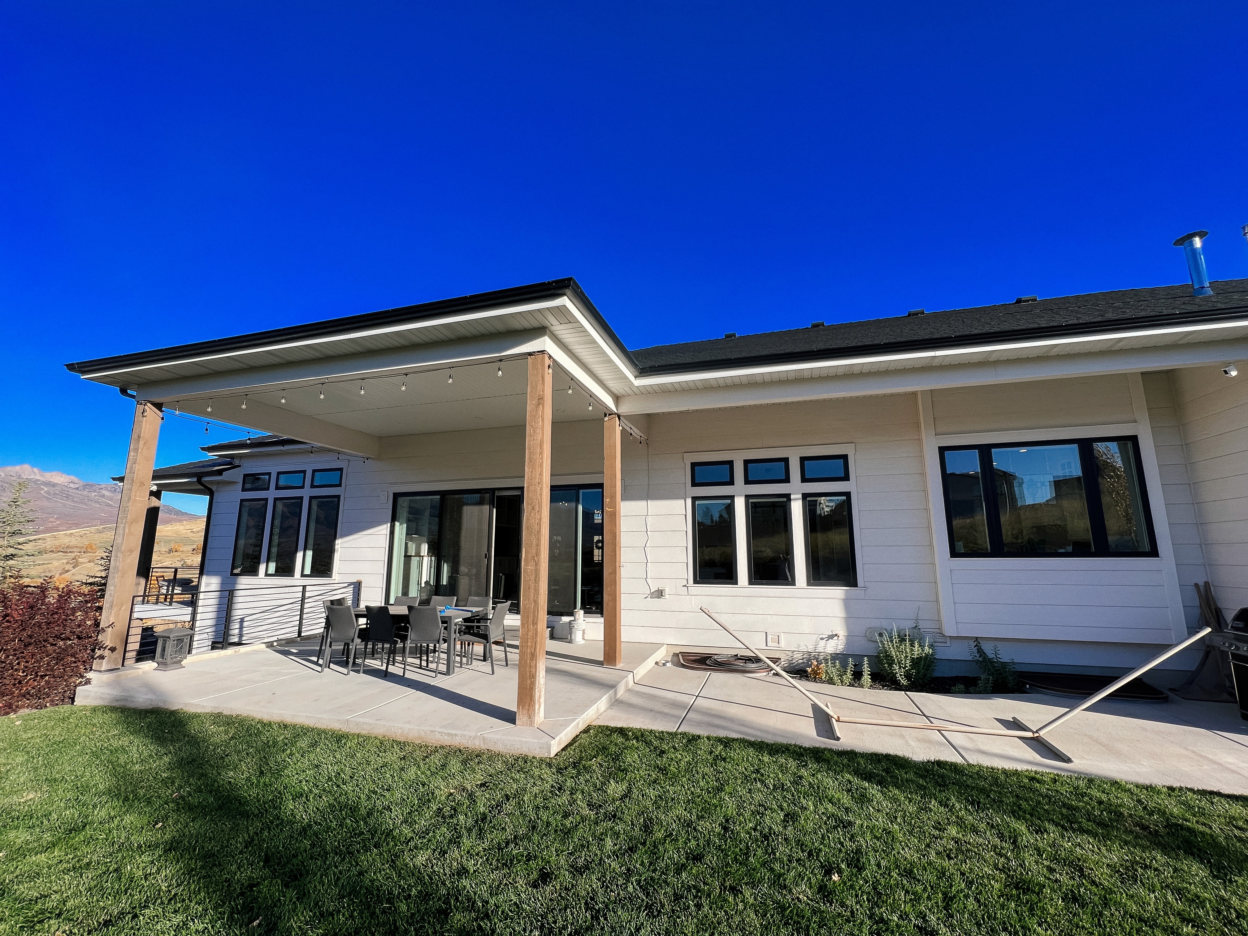 White home with patio