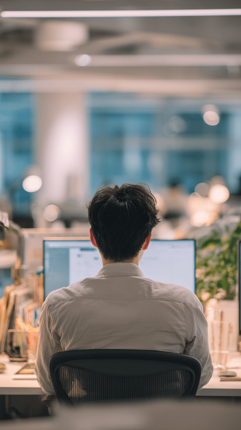 Man sitting at computer