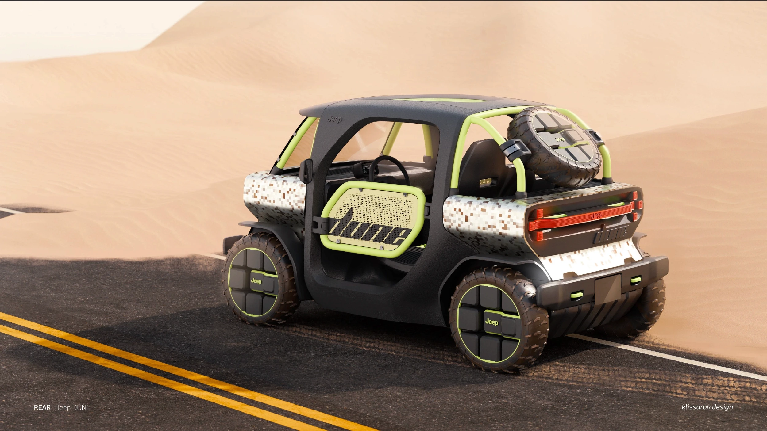 Jeep dune final rear three quarter