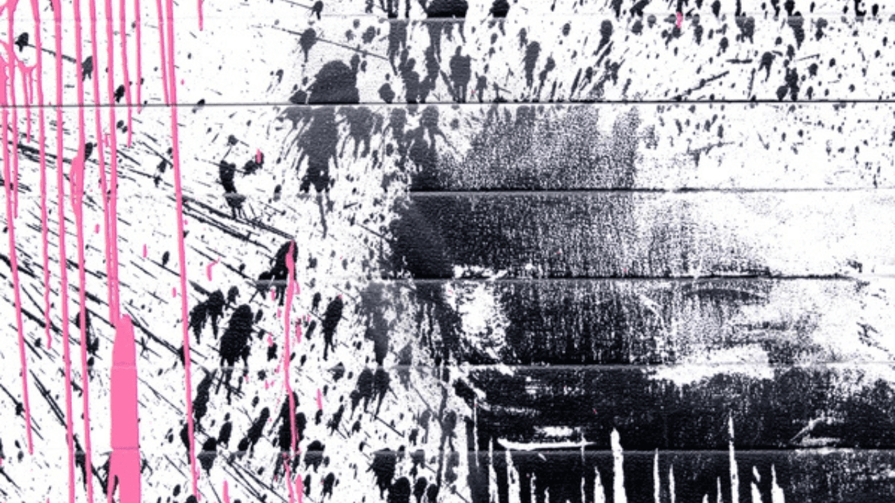 a close up of a pink and pink background