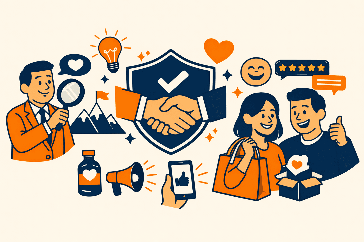 graphic of 2 business executives interacting