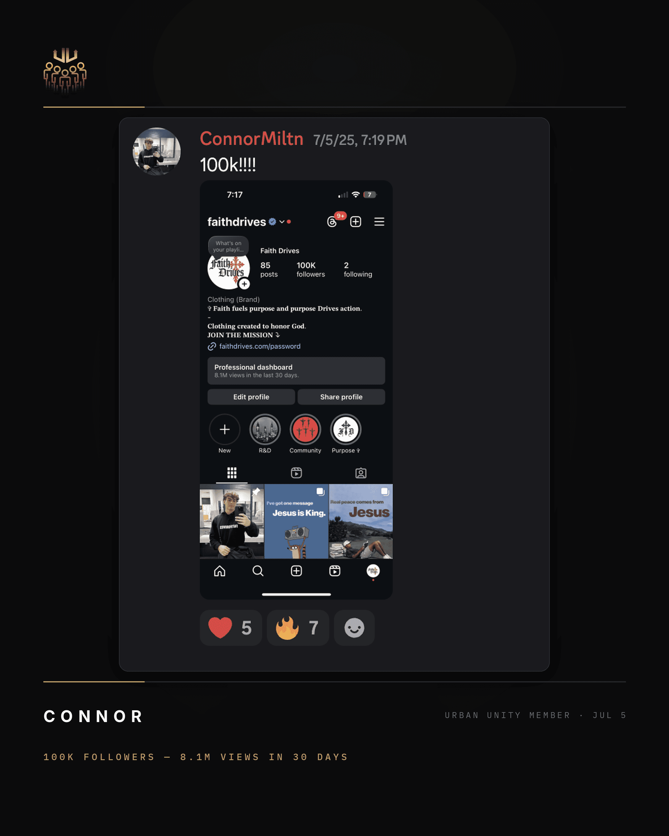 Connor — 100K followers