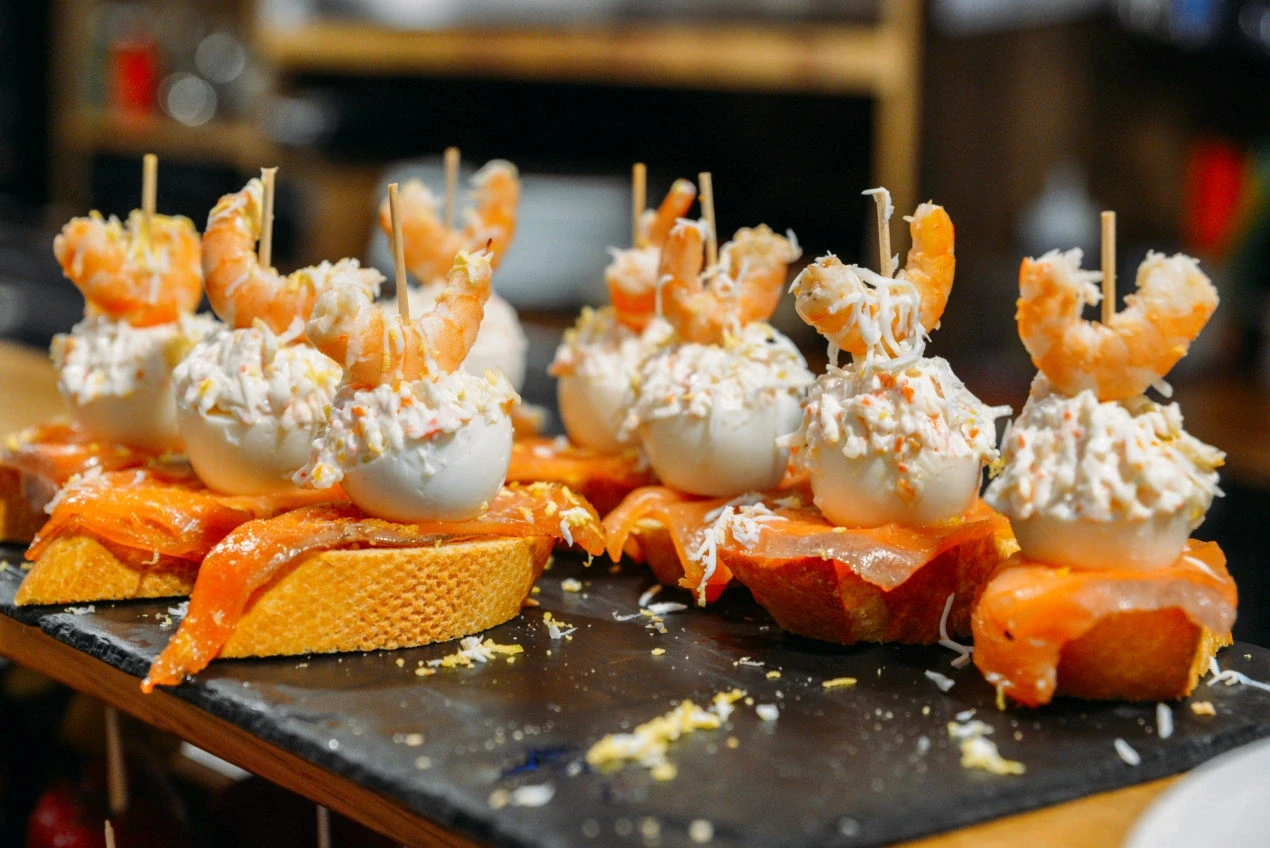 Spanish tapas with shrimp