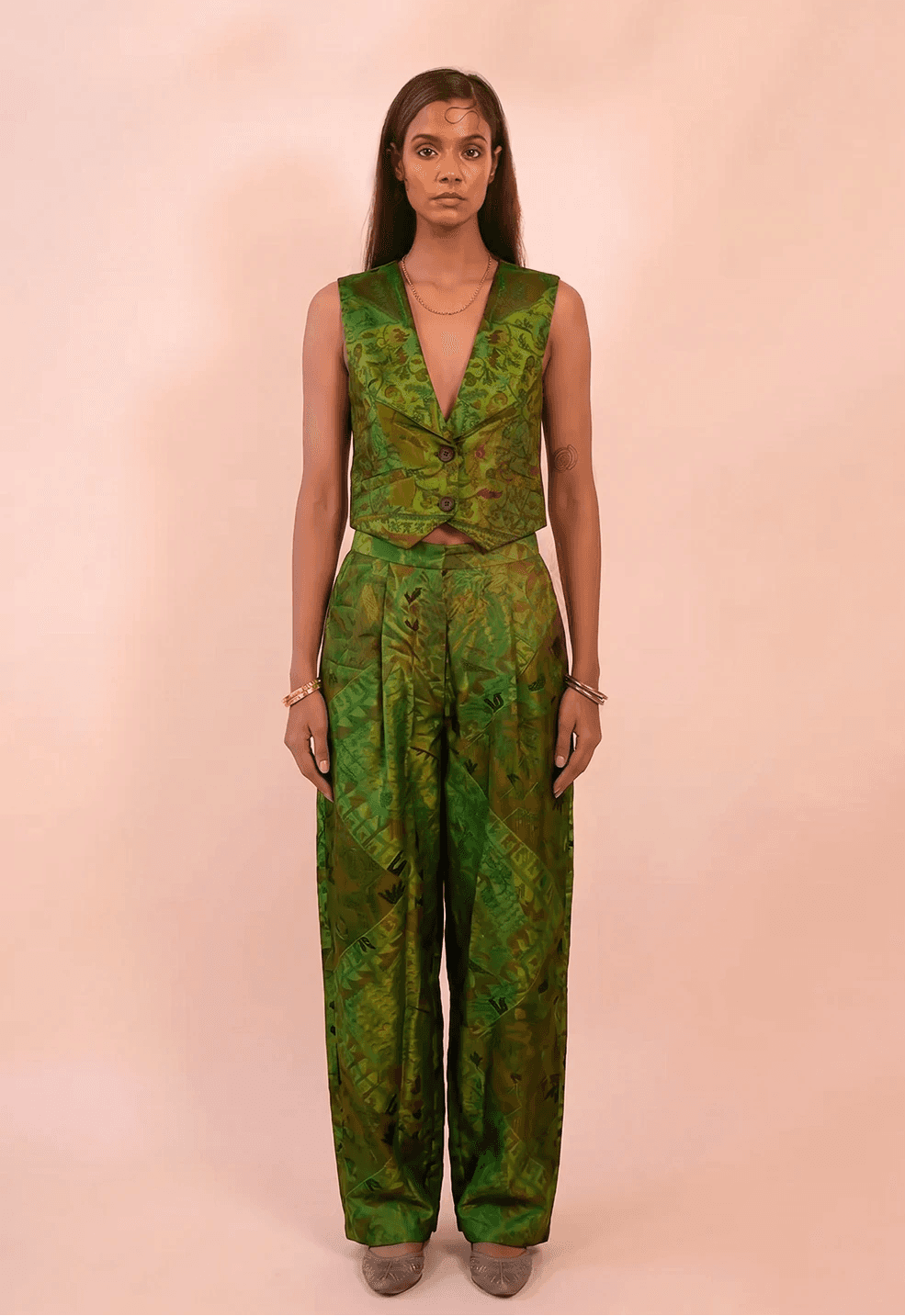 VAIDEHI is a one of a kind piece, handcrafted in house from pure silk.