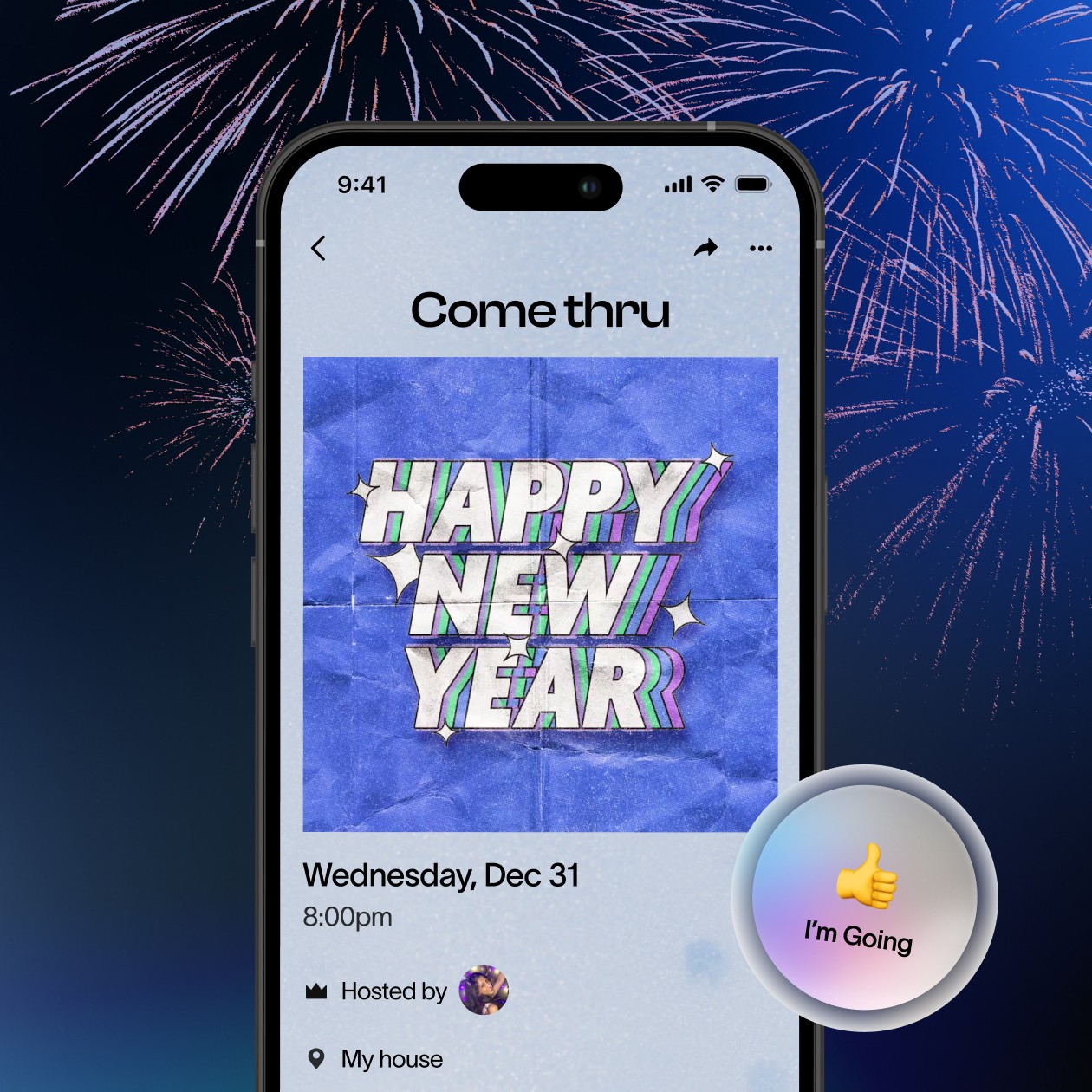 free party invitations for last-minute NYE plans with small apartment gathering