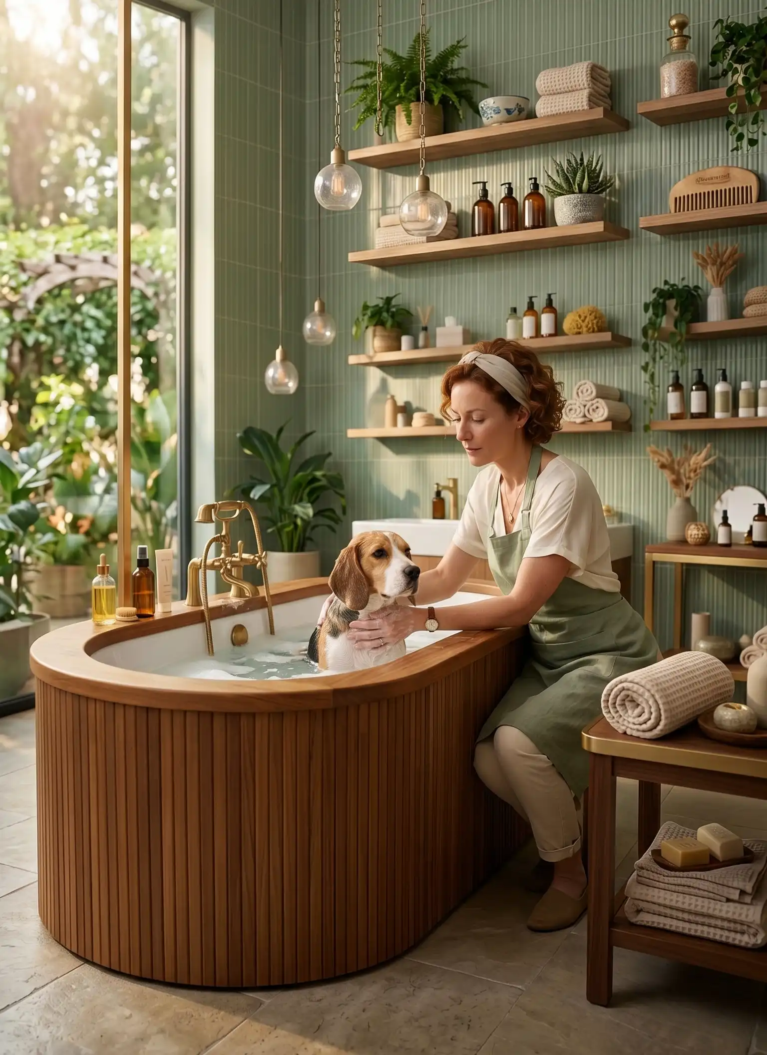 A calm and professional pet grooming session focused on comfort and care.