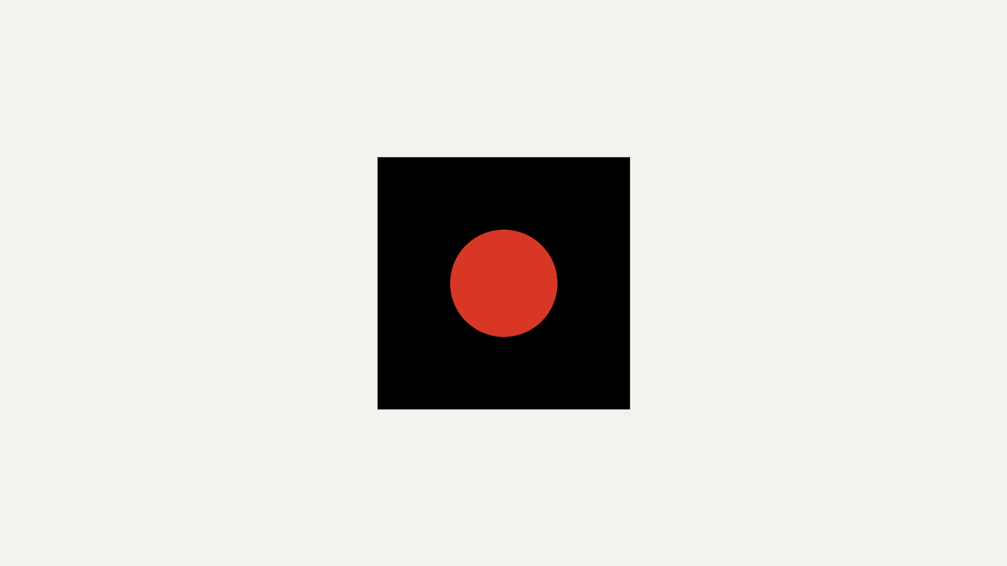 A red focal point isolated inside one large black square