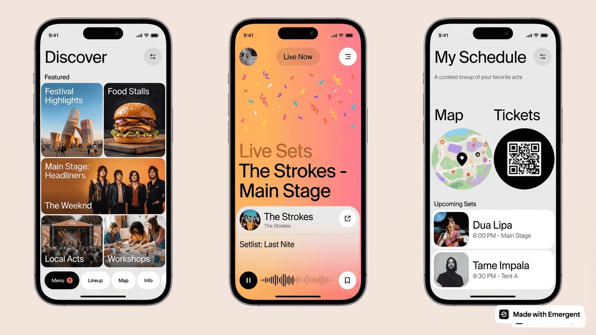 Festival App Made with Emergent