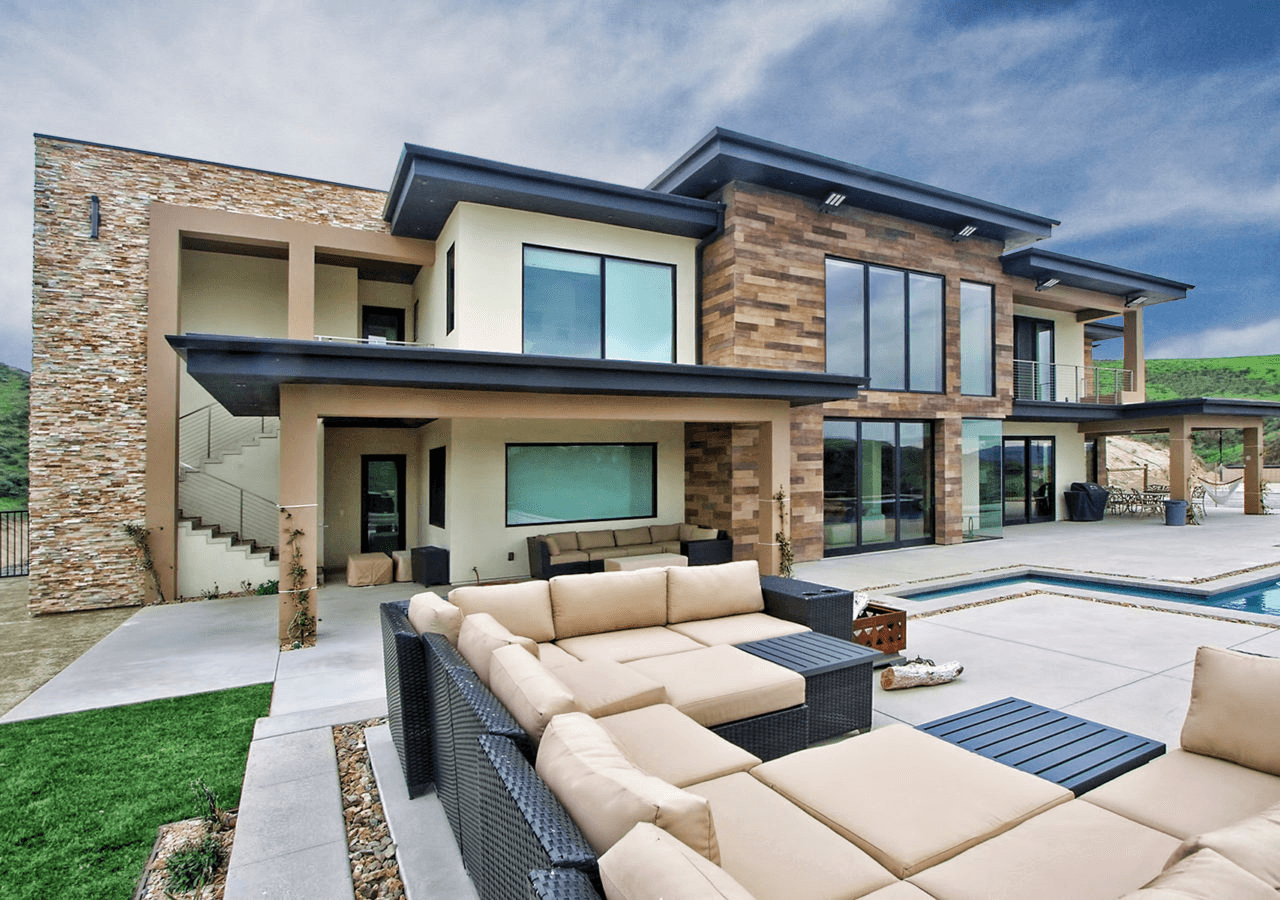 Another backyard view emphasizing the seamless connection between indoors and outdoors.