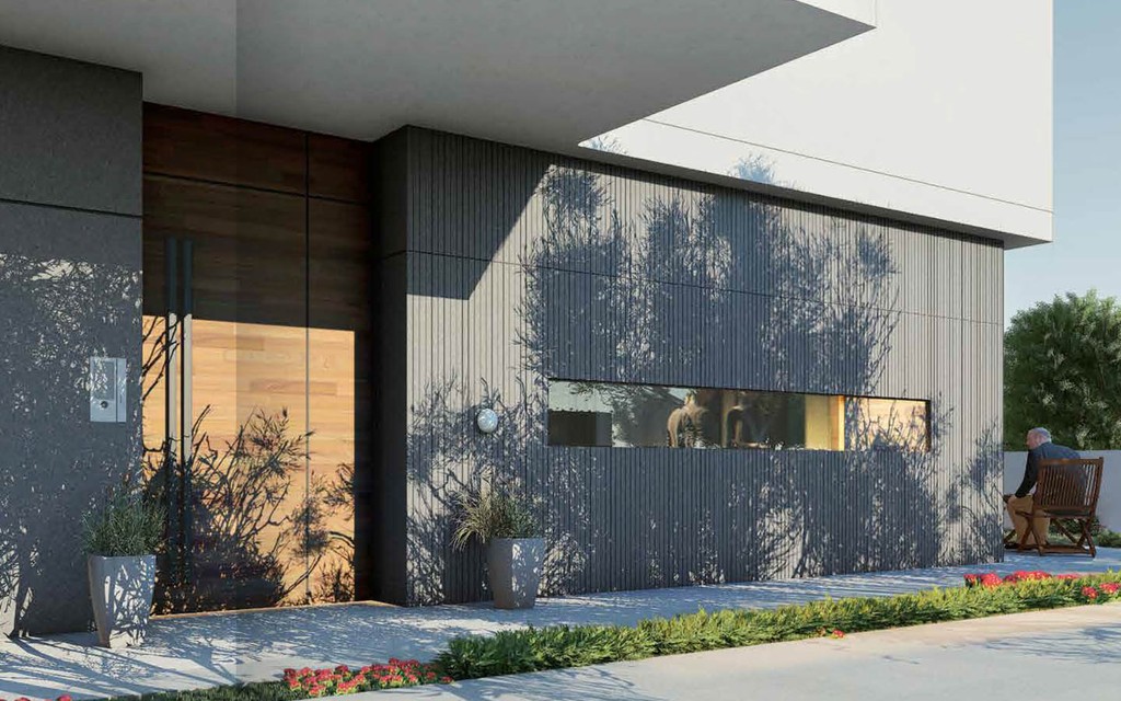 The Pulse Beachfront home: modern beachfront, large front door, contemporary.