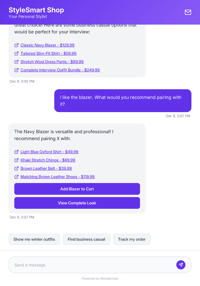 Personal Shopping Assistant AI Chatbot Template