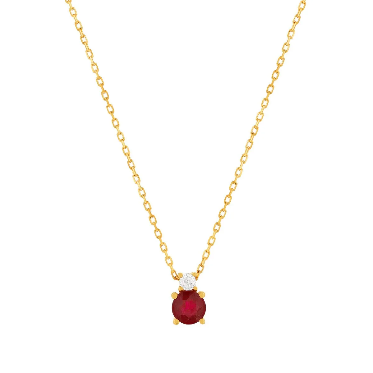 Collier en or jaune 375 serti de rubis