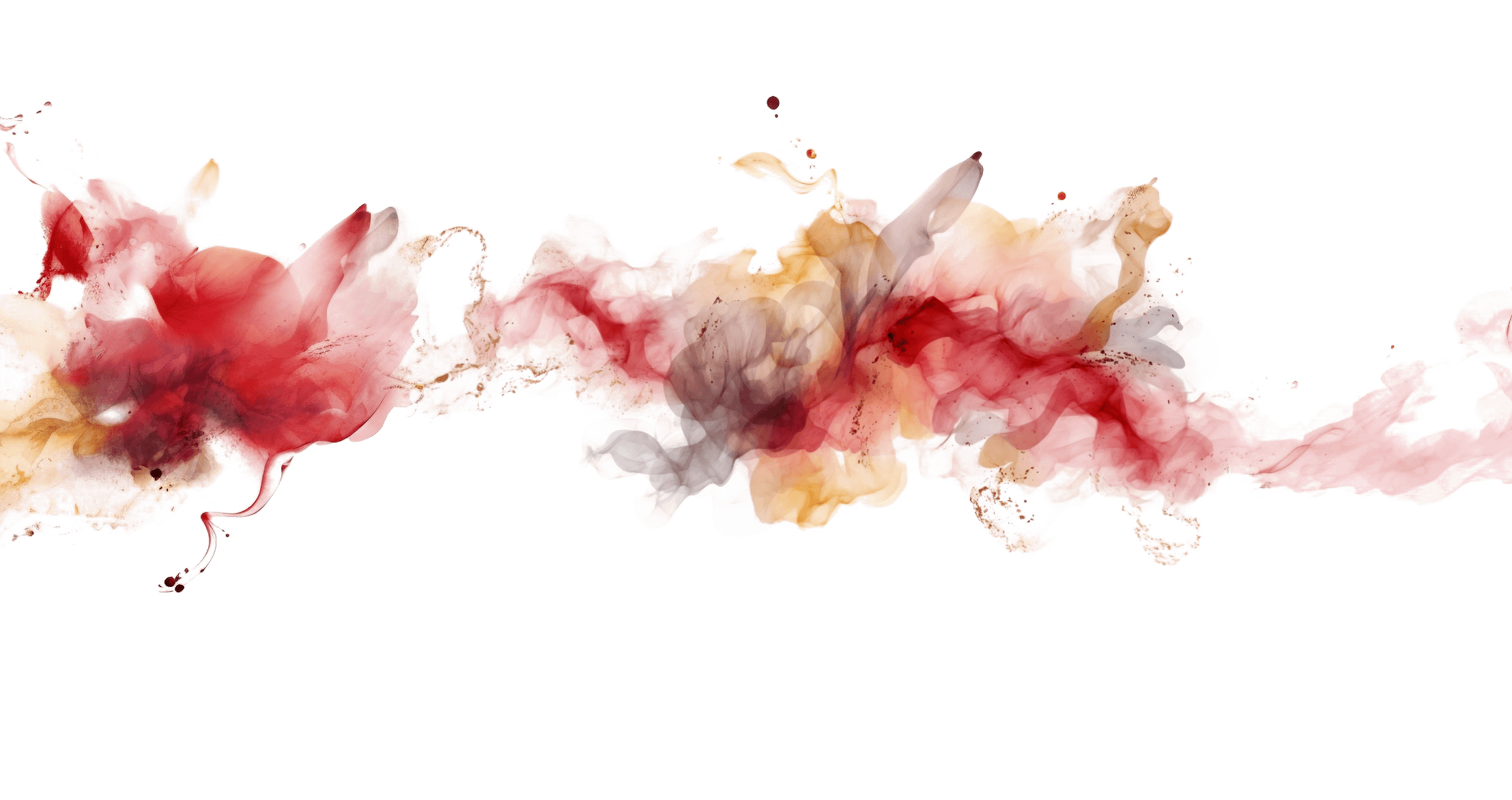 Abstract burgundy, rose and gold ink artwork