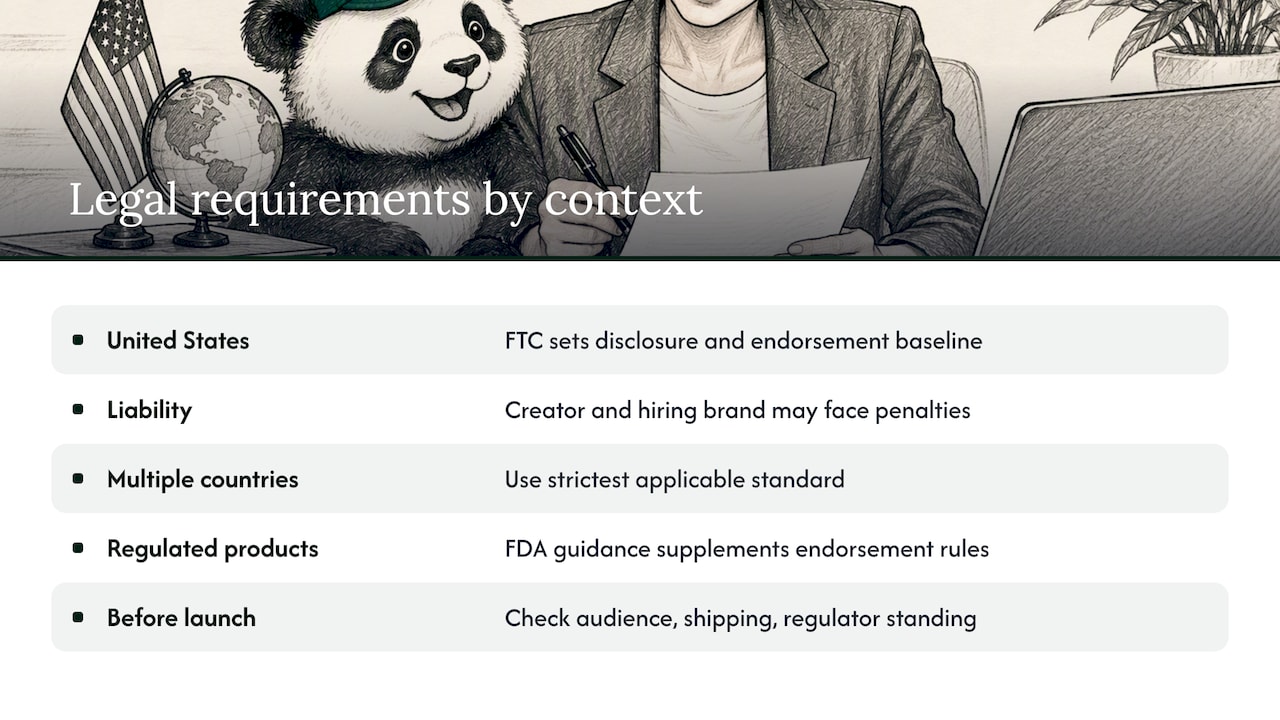 Legal implications and jurisdiction differences in influencer brand safety enforcement — overview diagram
