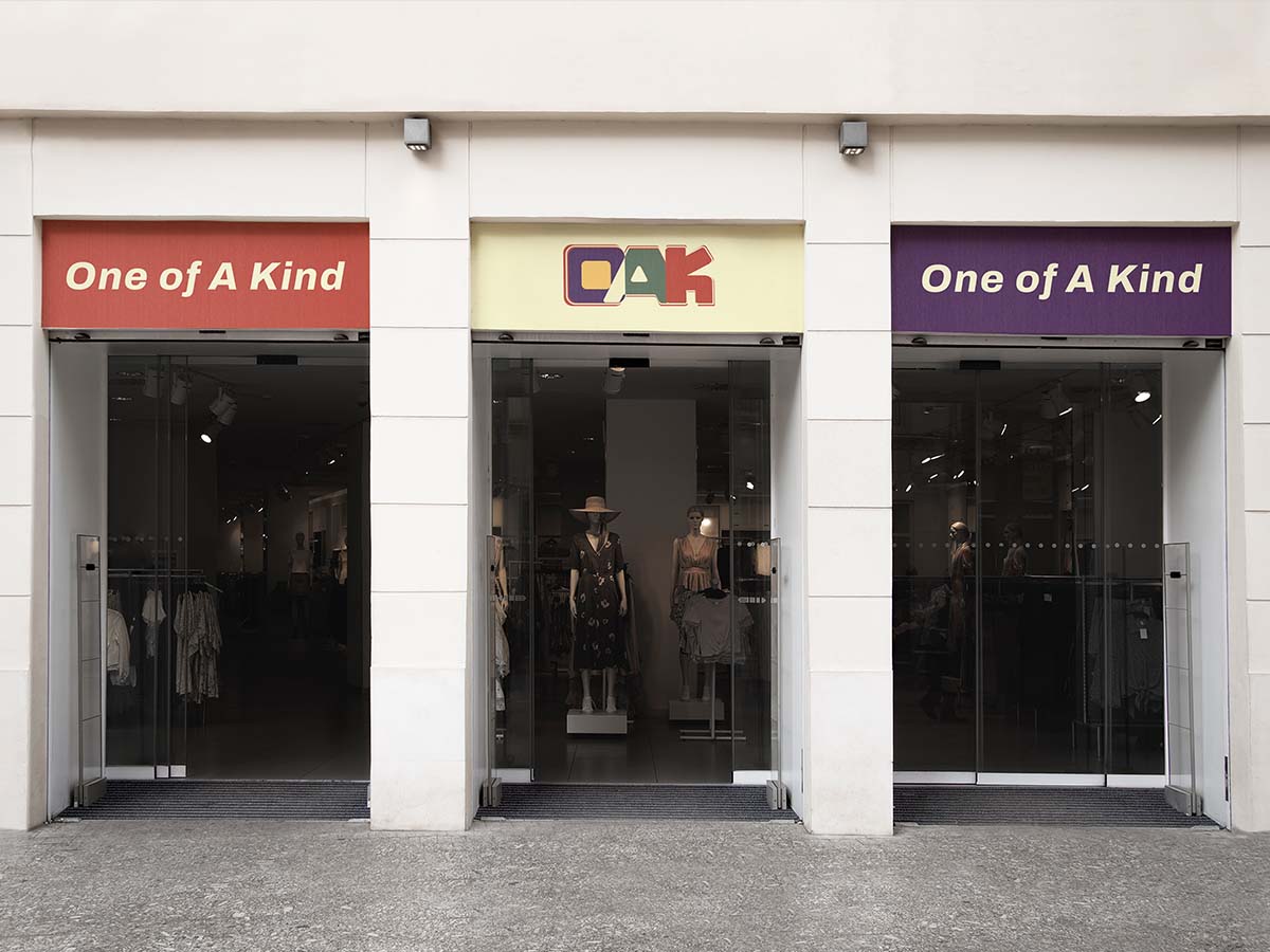 Store facade mockup for One of A Kind (OAK).