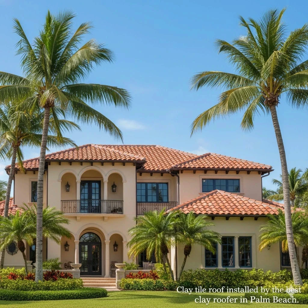 Clay tile roof installed by the best clay roofer in Palm Beach